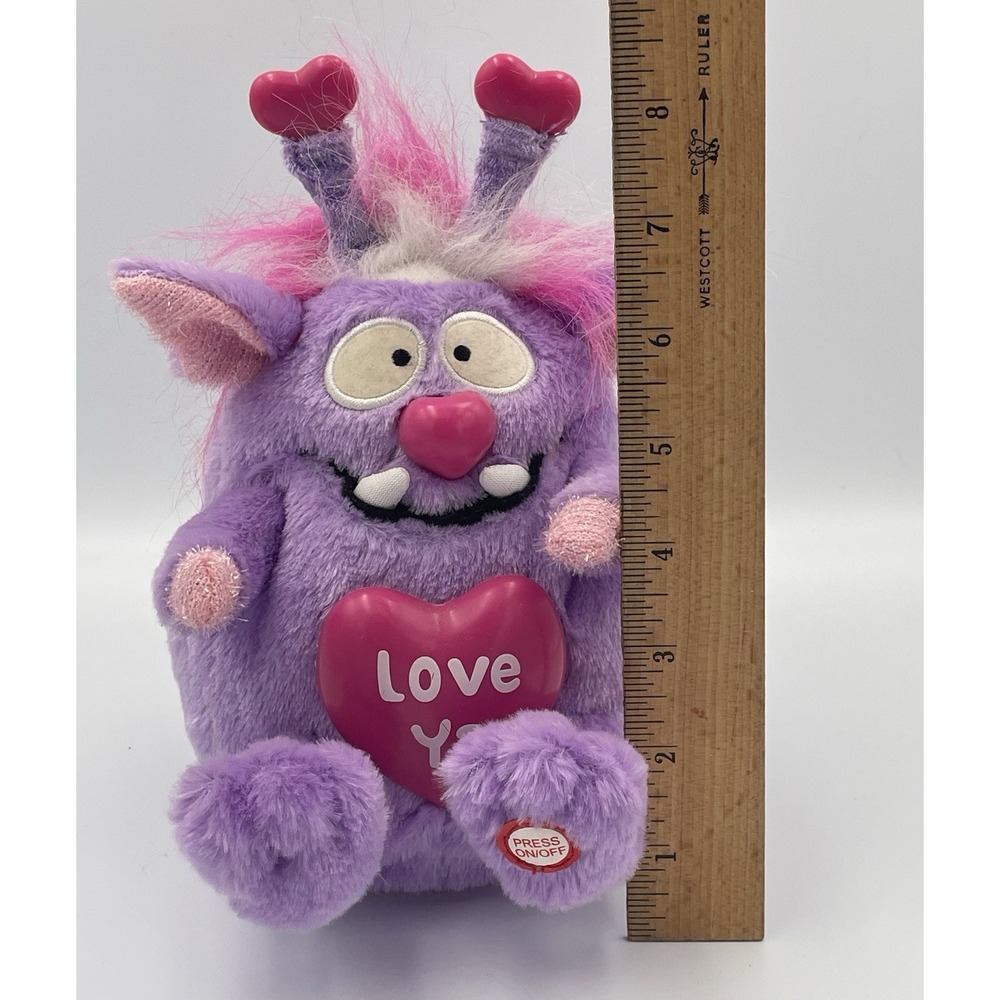 GEMMY Monster Maniacs Purple "LOVE YA" Plush Valentine's Day Sings Mahna Mahna - Picture 13 of 16